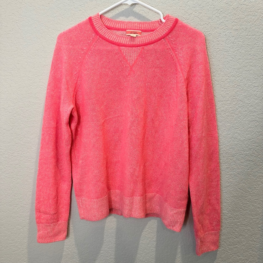 J. Crew Vibrant Pink Crew Neck Sweater